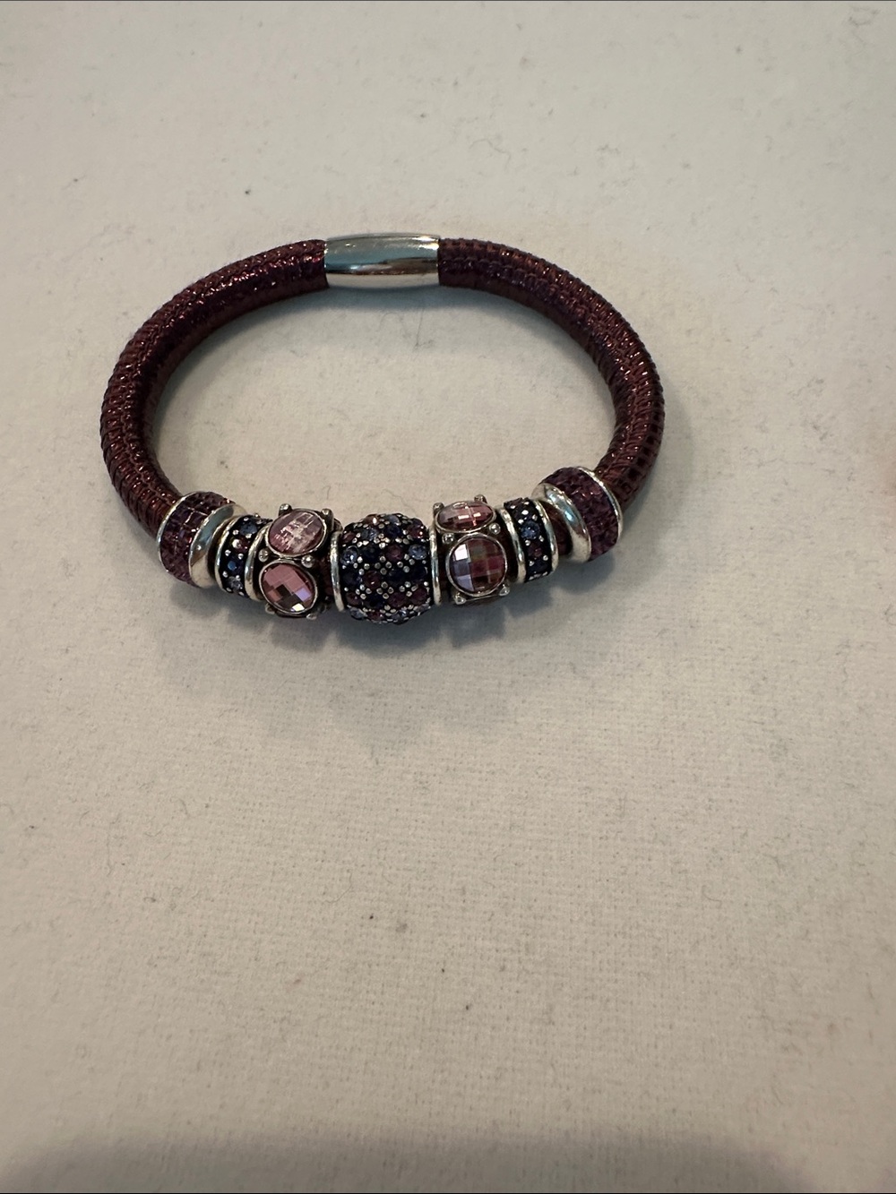 Brighton  Purple  Woodstock  bracelet &Pink Crystal Charm Bracelet
